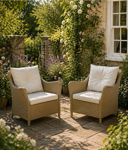 Wicker rattan garden chairs - rattan,