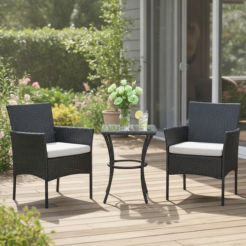 Black rattan bistro - black, 3
