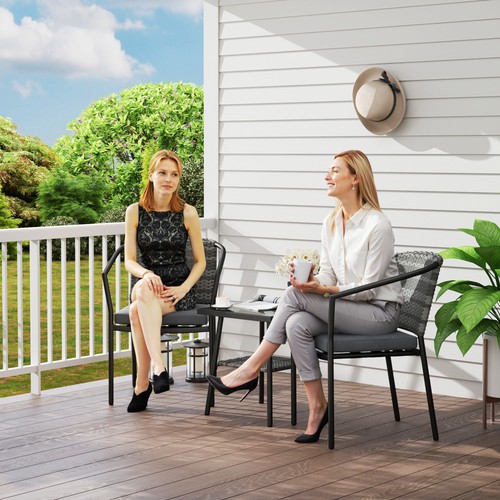 Bistro set rattan cushions - set,