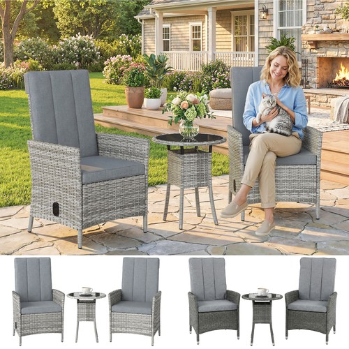 Rattan bistro set reclining - bistro, set,