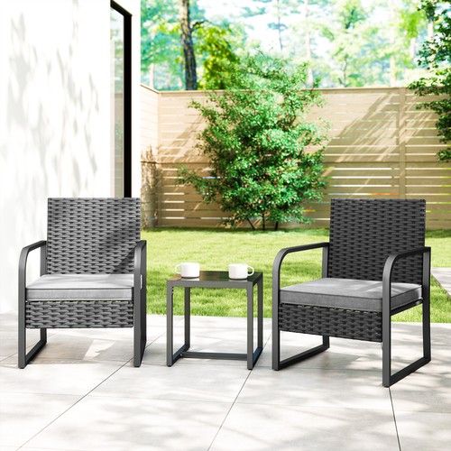 Rattan garden bistro set 3 - garden,