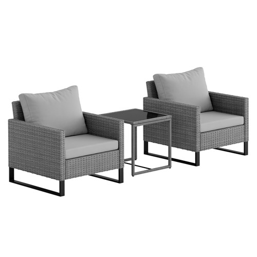Outsunny 3pcs rattan - 3pcs,