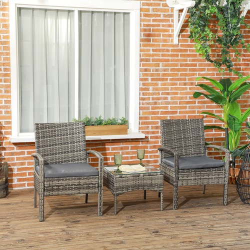 3pc rattan garden bistro - bistro, set