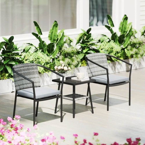 Seater rattan bistro set - 2,