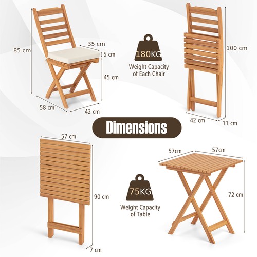 Cushions outdoor wood bistro - wood,