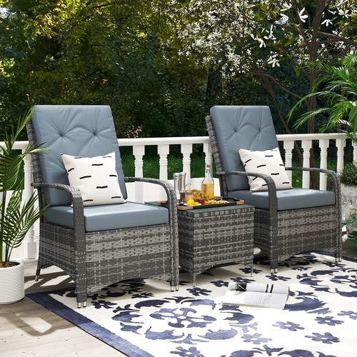 Outsunny rattan bistro - bistro, 3pc